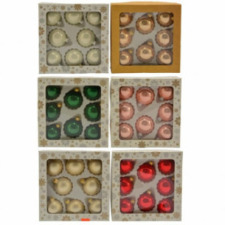 Bombki szklane 8szt 60mm gładkie mix